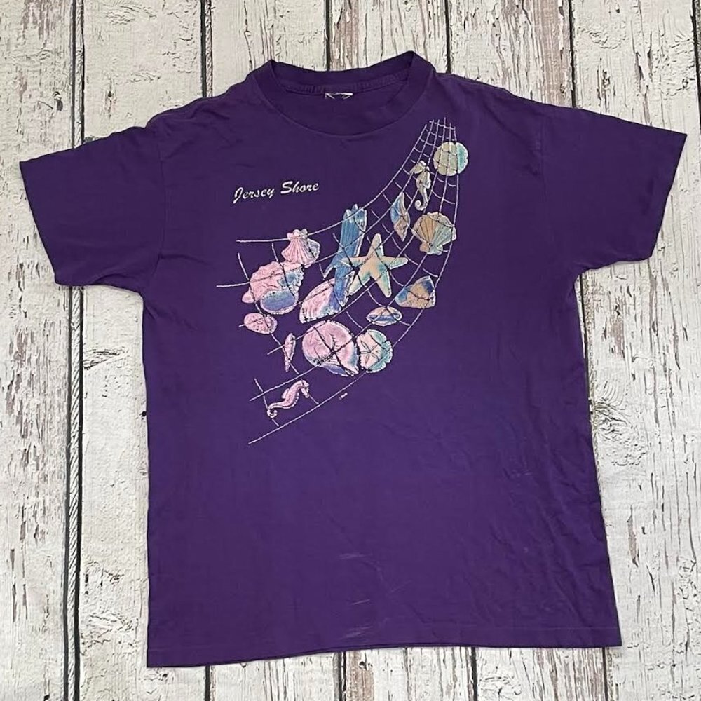 Vintage 1980s Jersey Shore New Jersey Beach Travel Vacation Tshirt